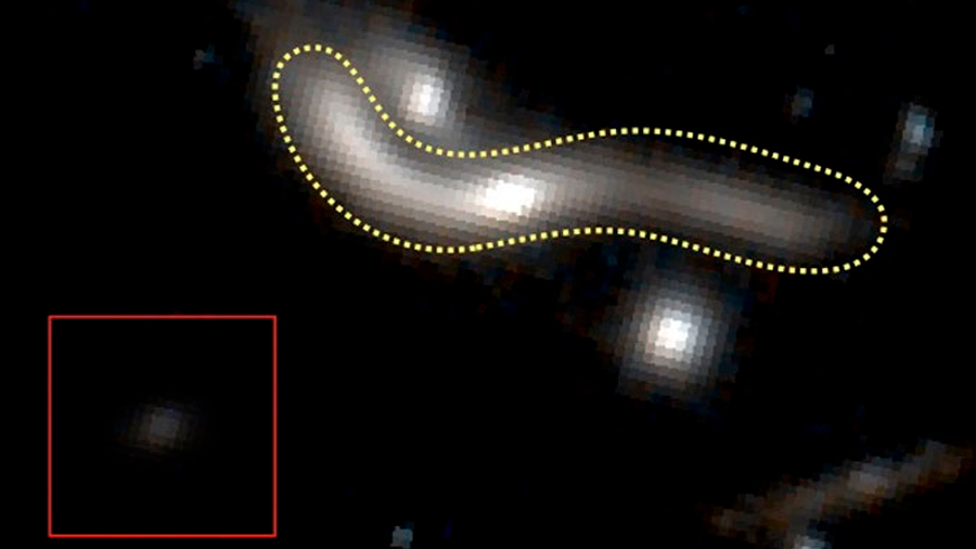 Una lupa cósmica de 30 aumentos, ejemplo extremo de lente gravitacional