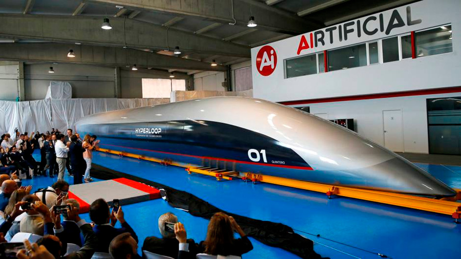 La compañía HTT presenta en Cádiz su primera cápsula del Hyperloop: 1,200 kms por hora