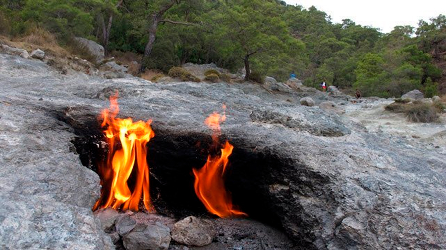 Una montaña ha arrojado llamas constantemente durante 2,000 años