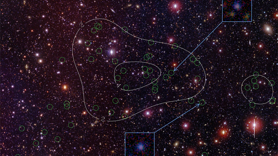 Descubren una treintena de galaxias masivas en el universo joven