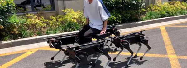 Mira este pequeño ejército de robots cuadrúpedos cargar un humano y jalar una minivan