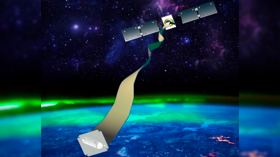 Una cinta de 80 metros logra desorbitar un satélite