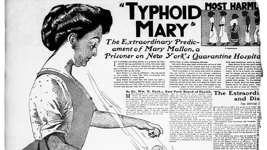 "María tifoidea", la primera portadora asintomática de la fiebre fue condenada a 26 años en cuarentena"María tifoidea", la primera portadora asintomática de la fiebre fue condenada a 26 años en cuarentena