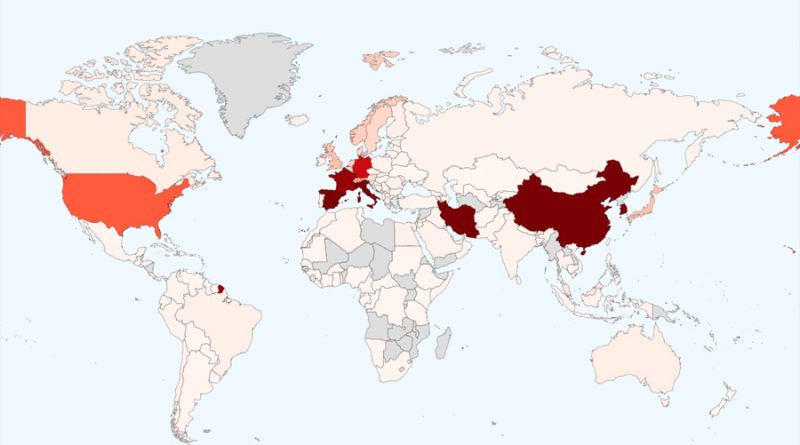 El mapa del coronavirus: más de 170 mil casos en más de 150 países