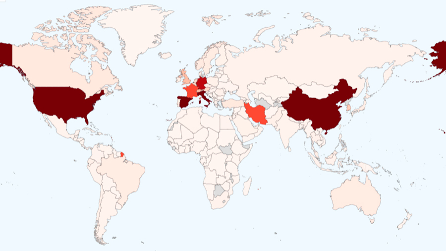 Mapa mundial del coronavirus: superados los 526,900 casos y casi 24 mil muertos en 188 países