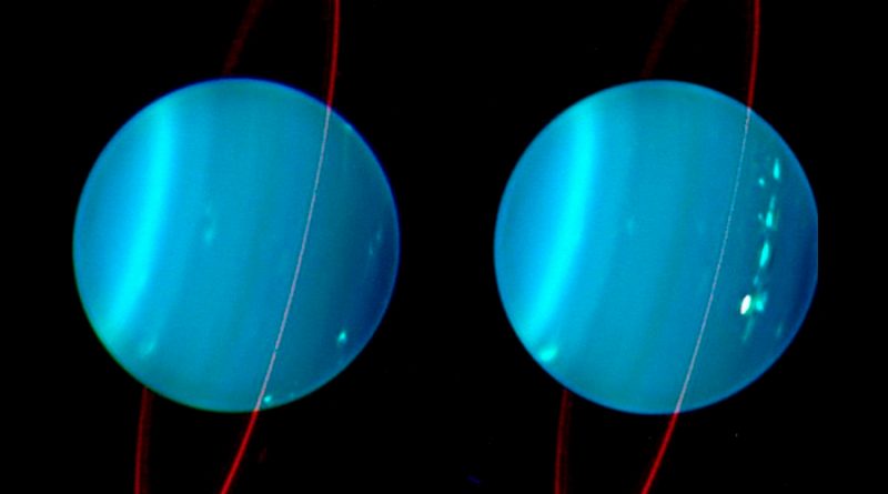 Un impacto explica la desconcertante inclinación de Urano y su sistema