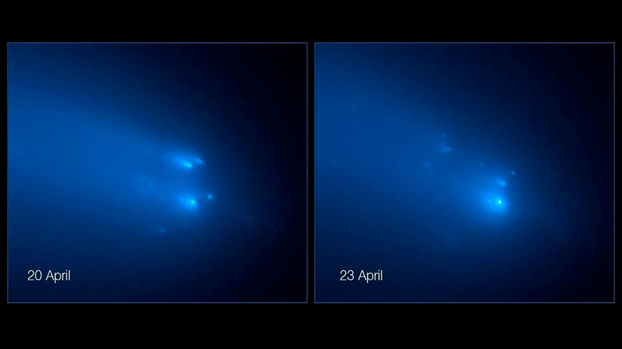 El Hubble capta las imágenes más nítidas de la rotura del cometa Atlas