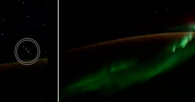 Cosmonauta graba aurora boreal desde el espacio y capta objetos no identificados