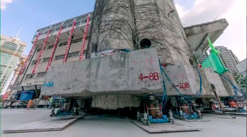 Impresionante traslado de un edificio histórico de 7,600 toneladas en China