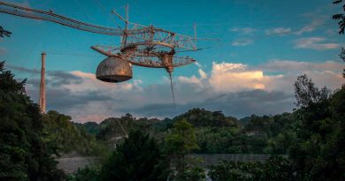 El dañado radiotelescopio de Arecibo se viene abajo