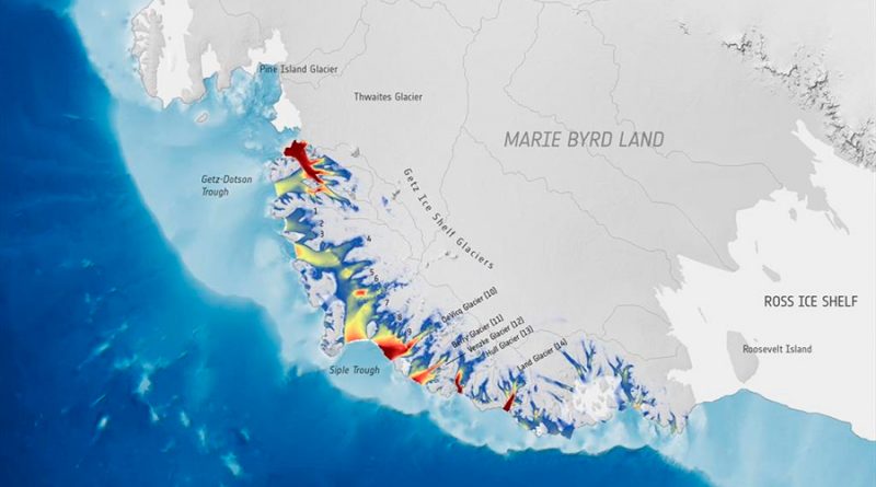 Los glaciares antárticos aceleran en su carrera hacia el océano