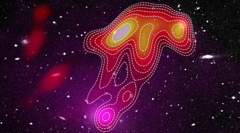 Una colosal medusa cósmica emite extrañas señales de radio