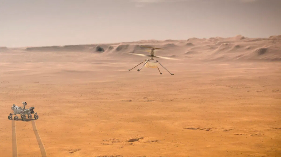 Así fue el primer vuelo de Ingenuity, el helicóptero de Perseverance en Marte