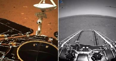 Primeras imágenes del rover chino Zhurong en la superficie de Marte