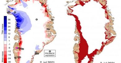 Ola de calor provoca derretimiento "masivo" de capa de hielo en Groenlandia