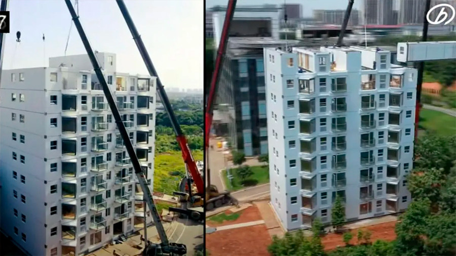Así se construye en China un edificio de 10 pisos en poco más de 24 horas [VIDEO]
