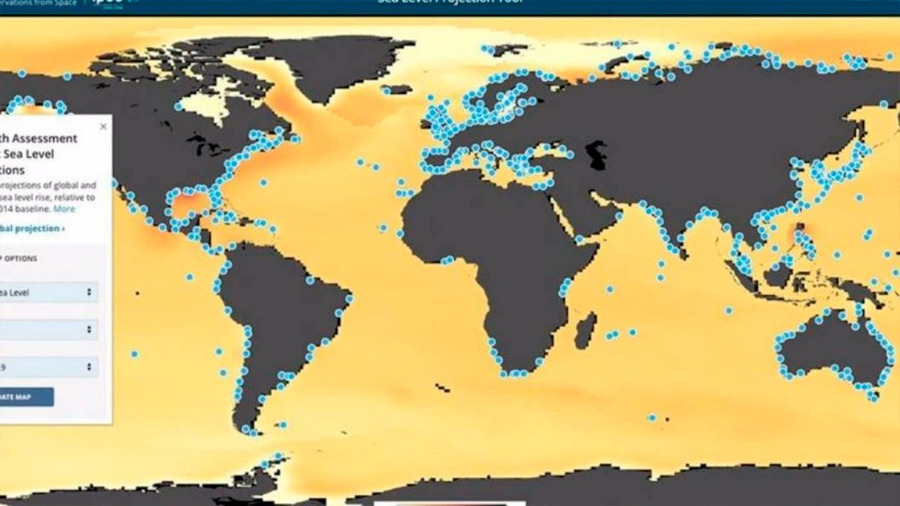 Averigua con la NASA cuánto subirá el mar en cualquier lugar