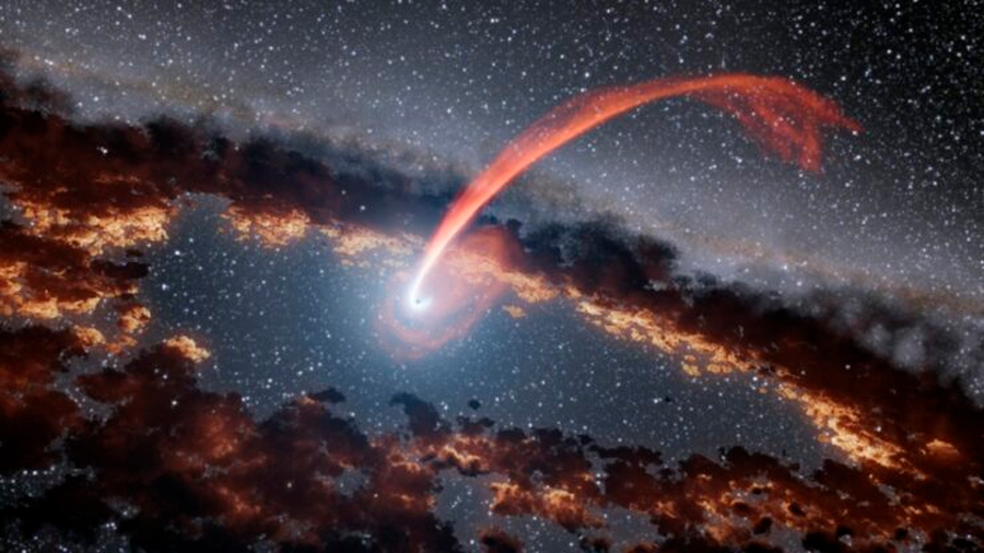 Sorprenden a un agujero negro devorando una estrella a 800 millones de años luz