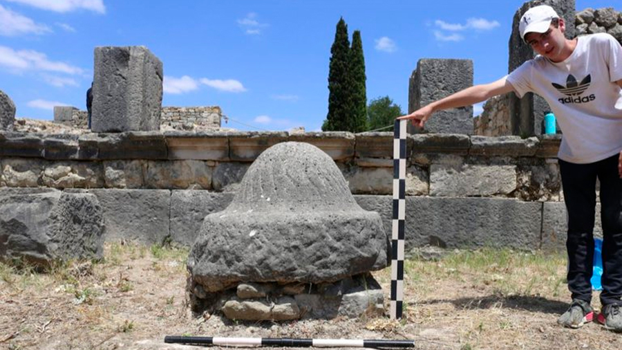 Piedras de molienda de la era romana se elegían por su geología