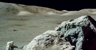 Un hombre se encuentra una roca lunar de la misión Apolo 17 en su casa