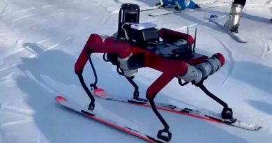 En China fue producido el robot que puede esquiar