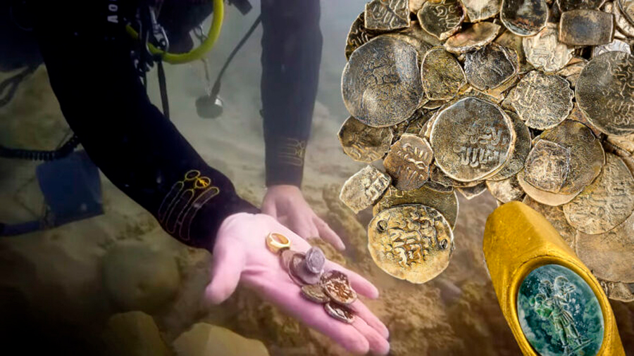 Hallan tesoro en antiguos naufragios con cientos de monedas de plata de hace 1800 años