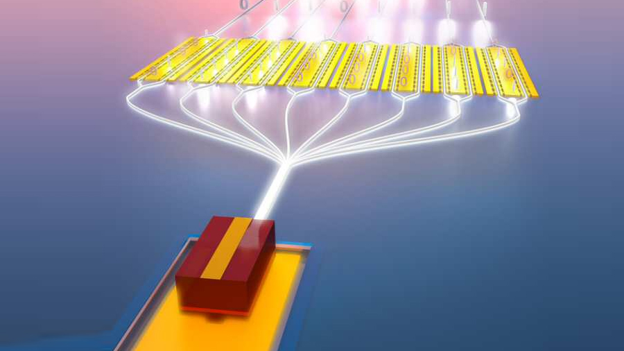 Primer láser integrado en un chip de niobato de litio