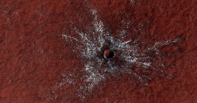 Este cráter de impacto en Marte tiene apenas un par de años