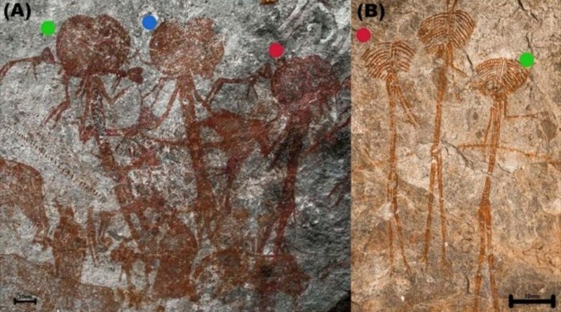 Descubren figuras antropomórficas con extrañas cabezas gigantes en un sitio de arte rupestre