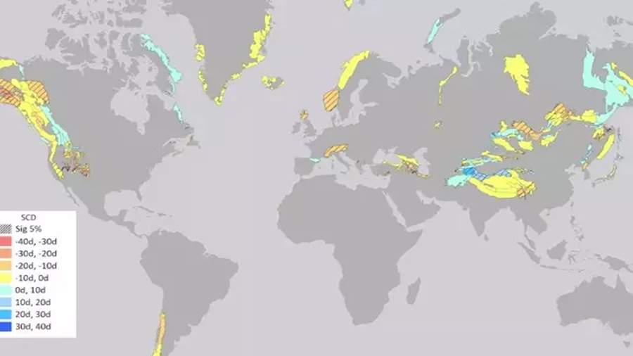 Quince días menos de nieve en las montañas que en 1992 a nivel global