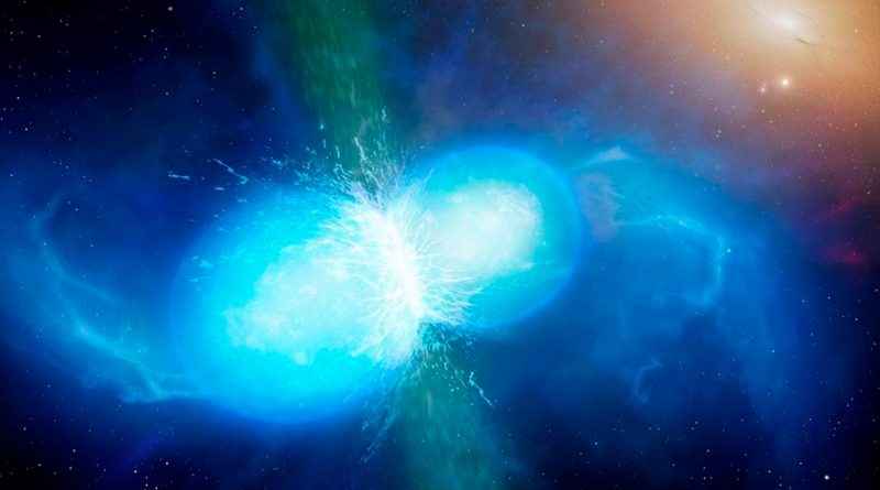 Una rara explosión delata una fusión de estrellas de neutrones