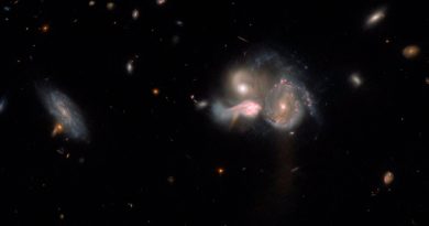Hubble capta un trío galáctico en rumbo de colisión