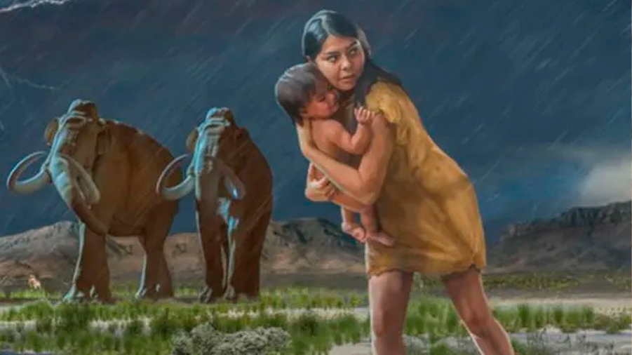 Huellas fósiles revelan la travesía de una mujer y un niño hace 13,000 años