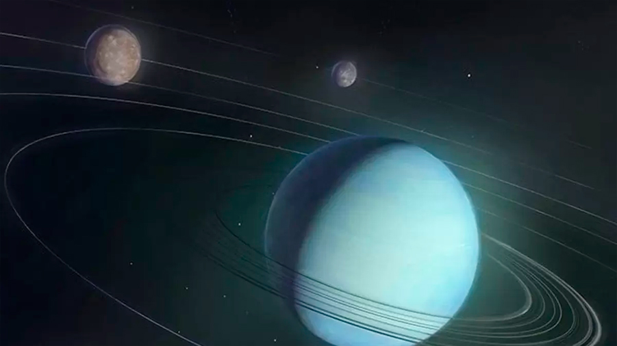 Indicios de océanos activos dentro de un par de lunas de Urano