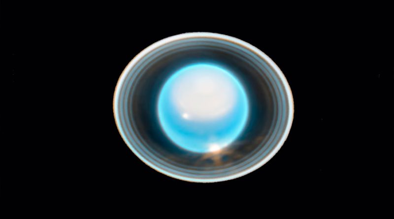 Webb capta once de los trece anillos en una nueva imagen de Urano