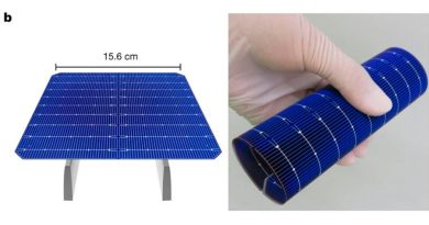 Obleas de silicio plegables y texturizadas para células solares flexibles de heterounión