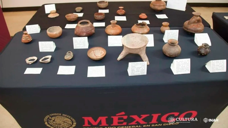 México recupera 65 piezas arqueológicas del periodo prehispánico que estaban en EU