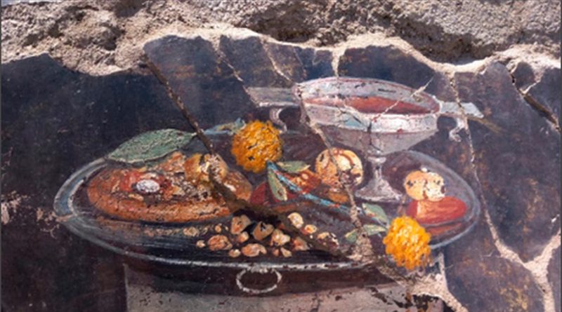 Descubren un antepasado de la pizza en un fresco en Pompeya de hace 2.000 años