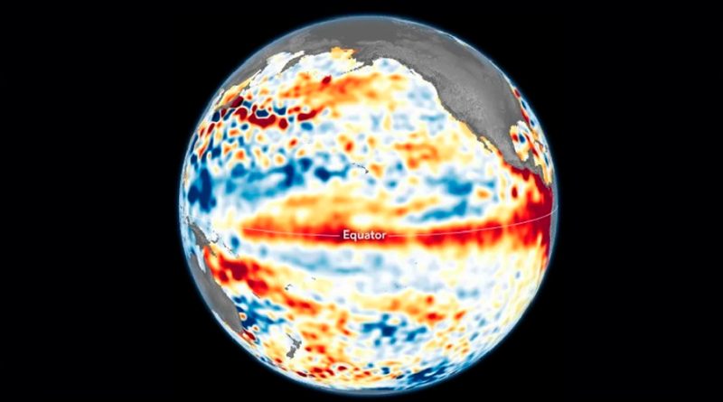 Imágenes satelitales de la NASA muestran el inicio del Fenómeno El Niño en el Pacífico