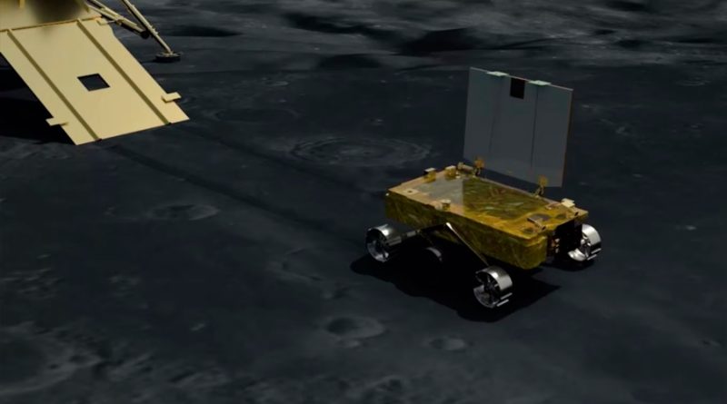 India despliega el rover Pragyan cerca del polo sur lunar
