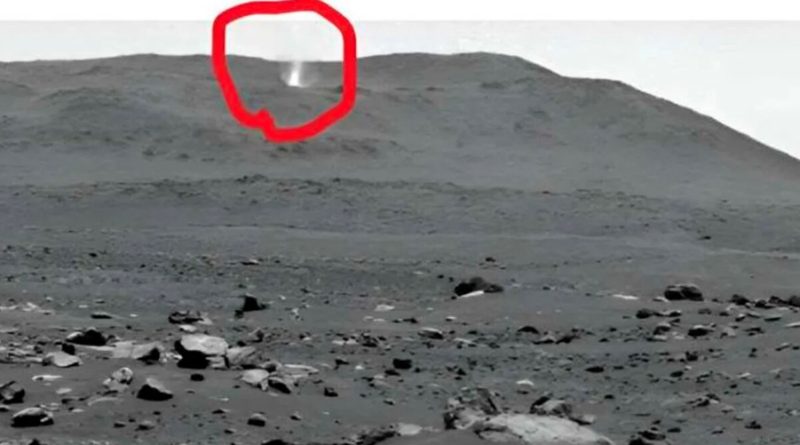 Perseverance capta un torbellino de Marte lleno de polvo