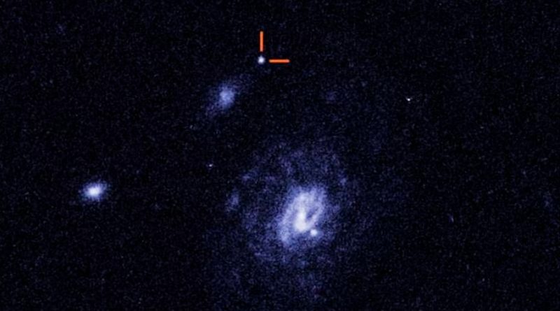 Hubble encuenta un raro estallido en un lugar inesperado del cosmos
