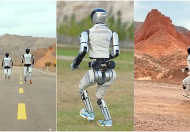 Chinos desarrollan un increíble robot humanoide capaz de correr con en el desierto y con tenis