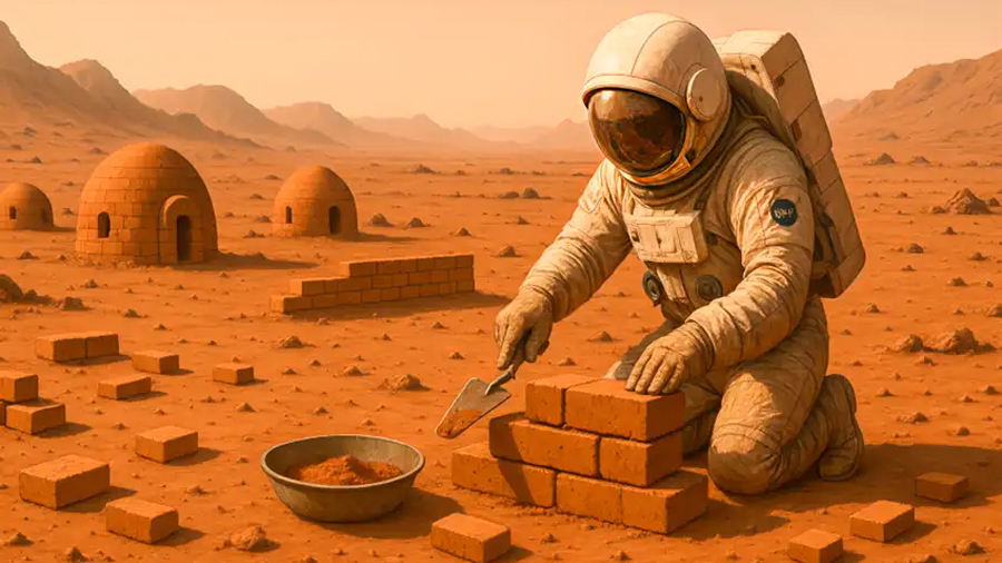 Científicos descubren 2 bacterias que transformarían polvo marciano en cemento y ladrillos para construir refugios en Marte