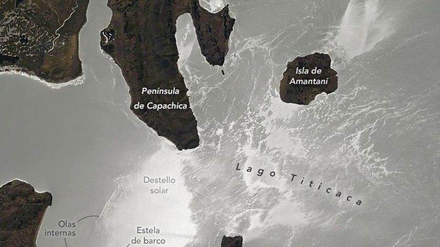 Un astronauta capta una imagen del lago Titicaca desde la Estación Espacial Internacional