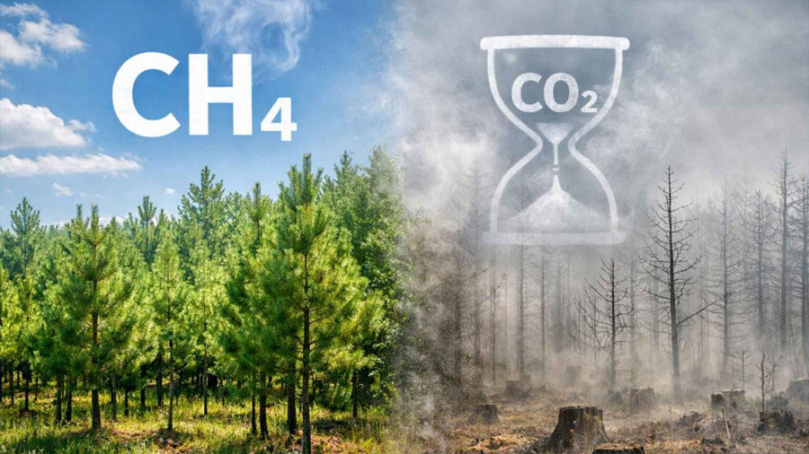 Una fórmula inesperada para enfriar el planeta: investigadores descubren por primera vez que eliminar CO2 por solo 30 años puede neutralizar el impacto de las emisiones de metano