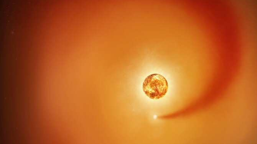 Detectan la estela dejada por una estrella en otra