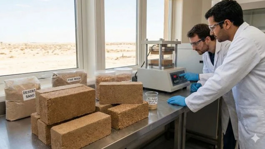 Adiós al cemento tradicional: investigadores de Noruega y Japón crean hormigón con madera y arena del desierto