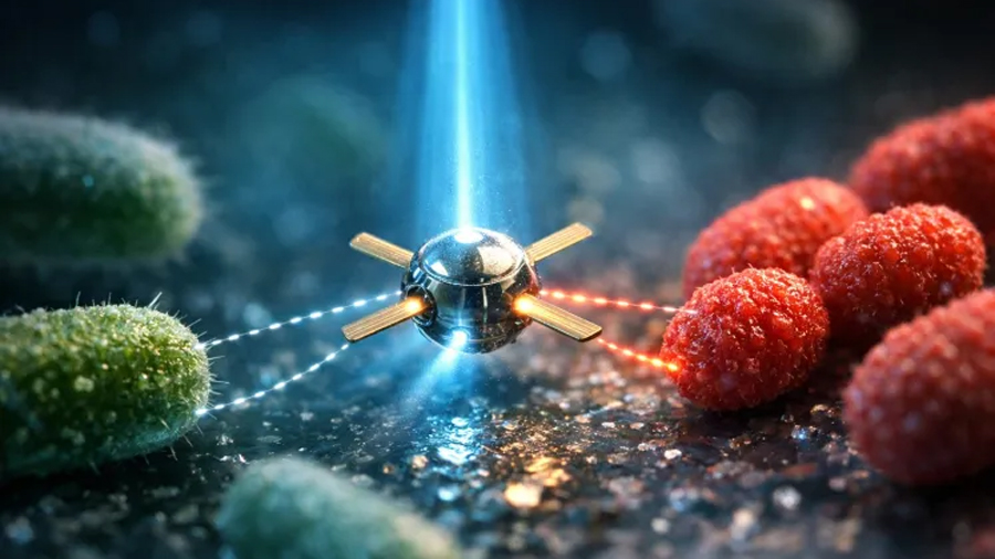 Crean un nanorrobot de menos de 1 micra que caza bacterias, las transporta y las suelta justo donde quieren