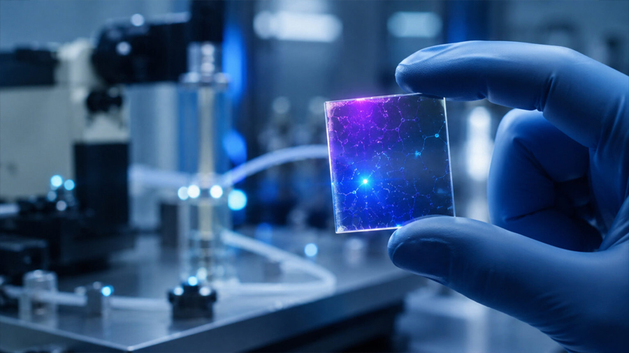 Científicos desarrollan material innovador que convierte luz visible en ultravioleta, abriendo nuevas posibilidades para equipos ópticos, comunicaciones avanzadas
